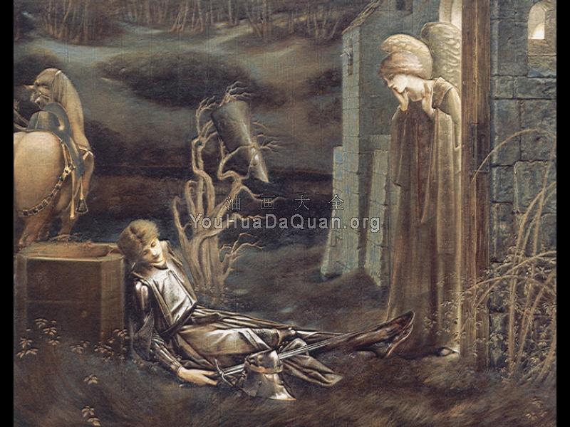 The Dream of Launcelot at the Chapel of the San Graal - 爱德华·科莱·伯恩·琼斯